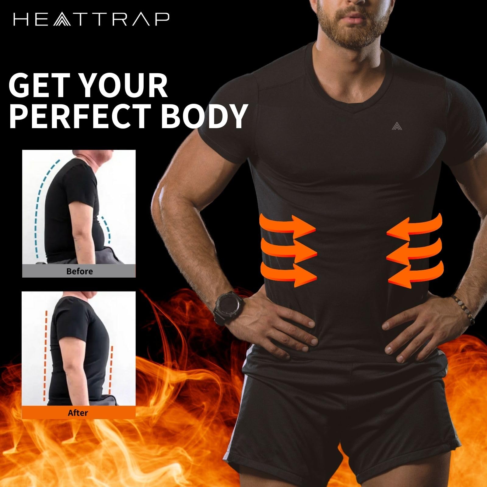 Men’s Sauna Suit Shirt - Heat Trapping Sweat Compression Vest for Weight Loss & Workout, Breathable Shapewear Top for Gym, Running & Fitness Training