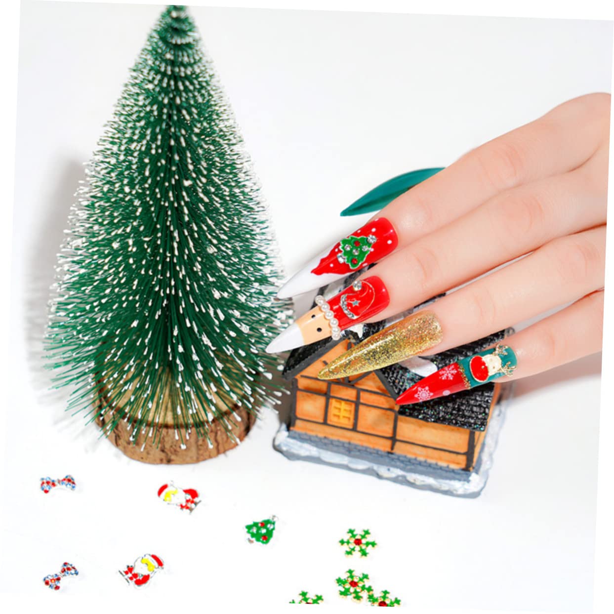 Beavorty Christmas Nail Decorations Set - 15pcs Alloy Nail Art Charms for DIY Manicure | Holiday Nail Accessories for Women | Perfect for Xmas Parties, Gift Giving & Home Nail Salon