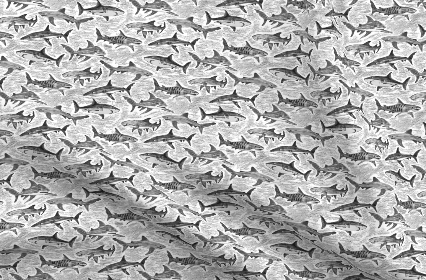Pencil Sharks Printed Petal Signature Cotton Fabric Fat Quarter - Premium Spoonflower Fabric for Sewing, Quilting, Apparel, Crafts & Home Decor - Perfect for DIY Projects, Baby Clothes & Unique Gifts