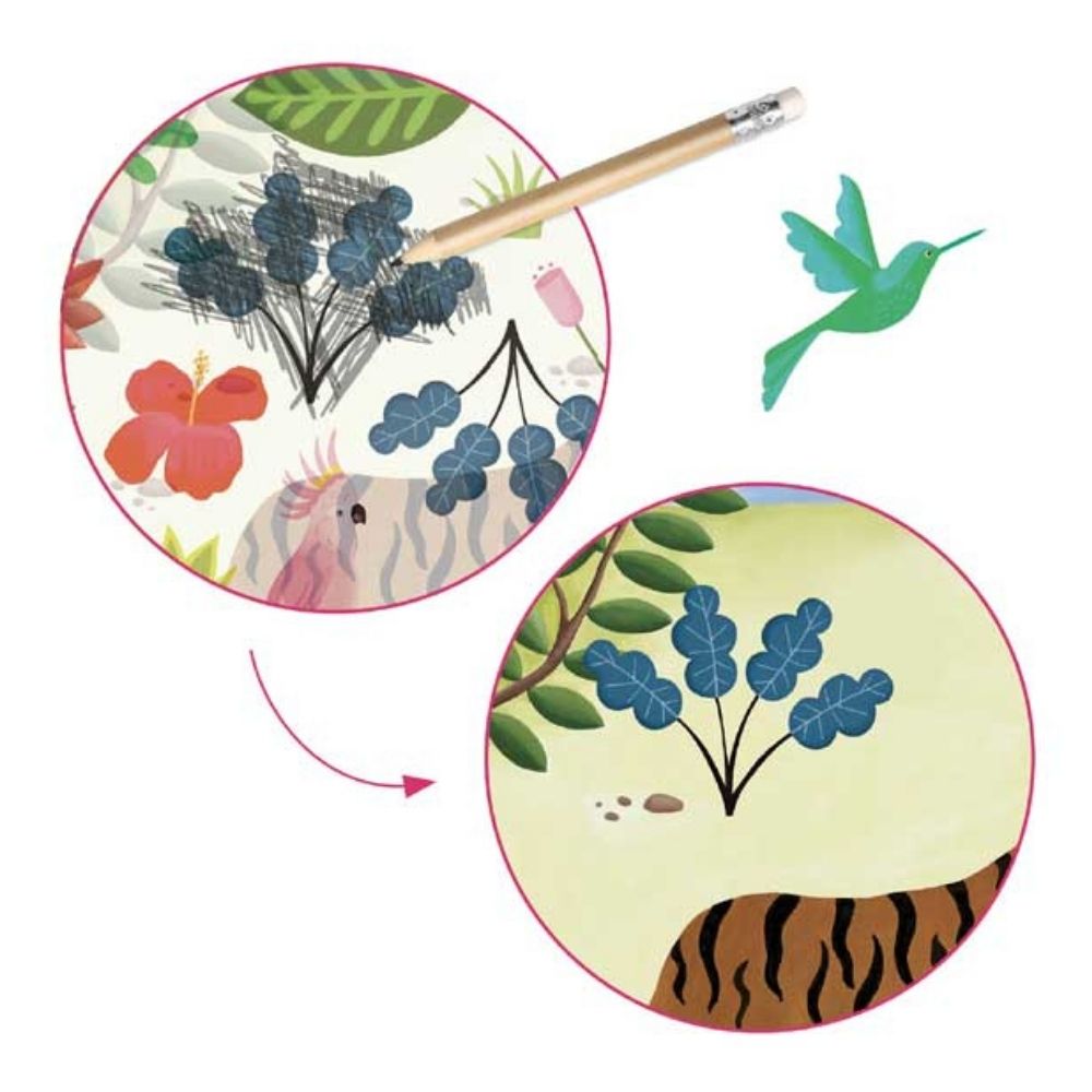 Djeco Inspired By A Moment In Time (Rousseau) - Rub On Transfer Art Activity Kit for Kids & Adults - Creative DIY Home Decor & Gift Idea