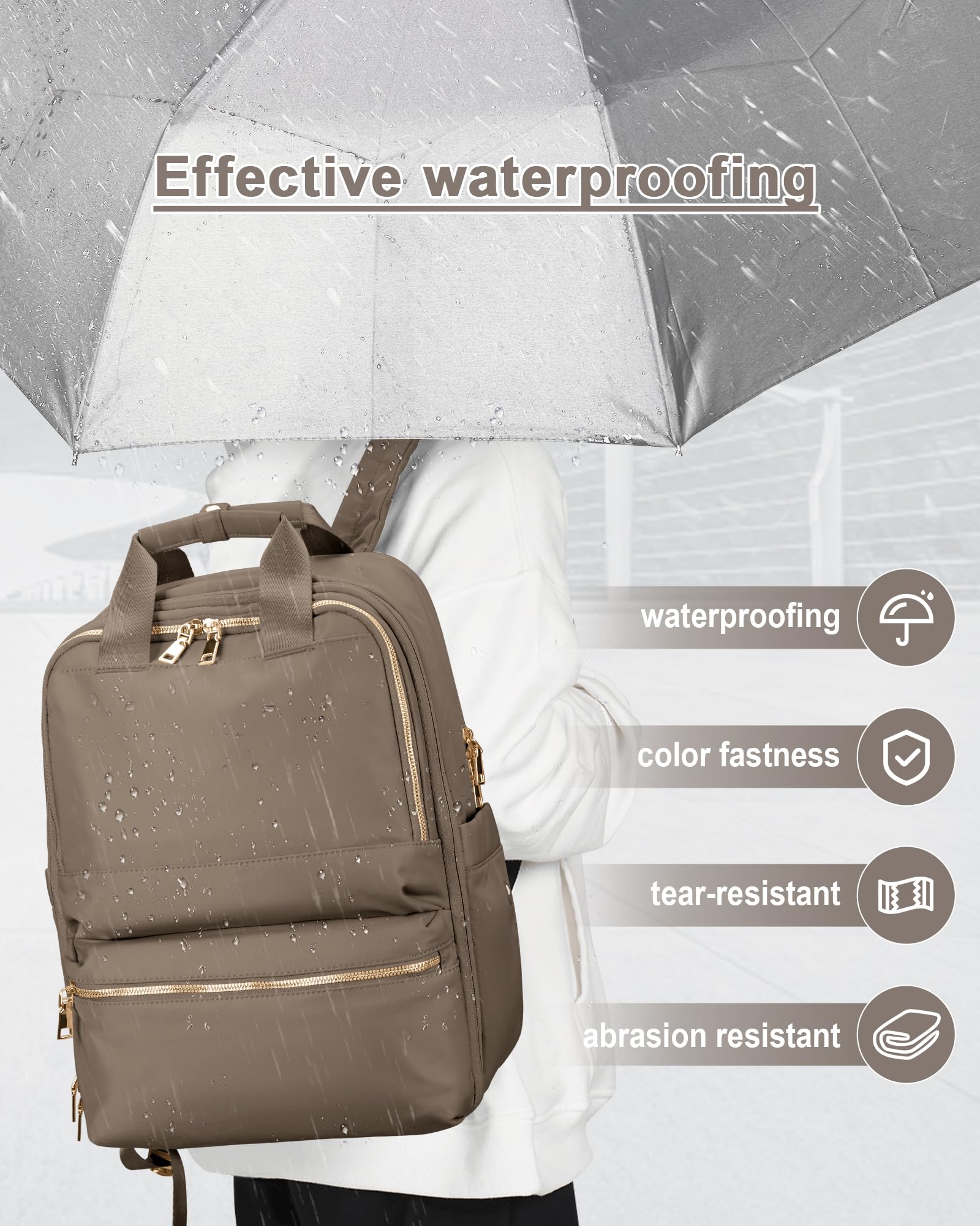 Lightweight Travel Backpack for Women - FAA Approved Carry On Personal Item Bag with Laptop Compartment | Perfect for Airplane Travel, Work Commute & Teacher Use (Dark Brown)