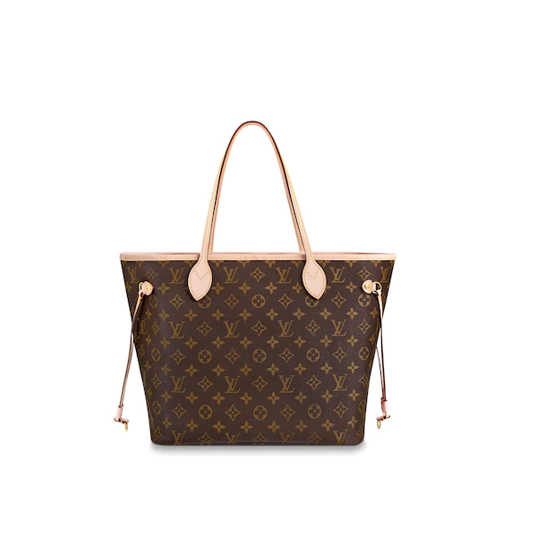 Authentic Louis Vuitton Neverfull MM Monogram Handbag in Beige - Stylish Tote for Work, Travel & Everyday Use