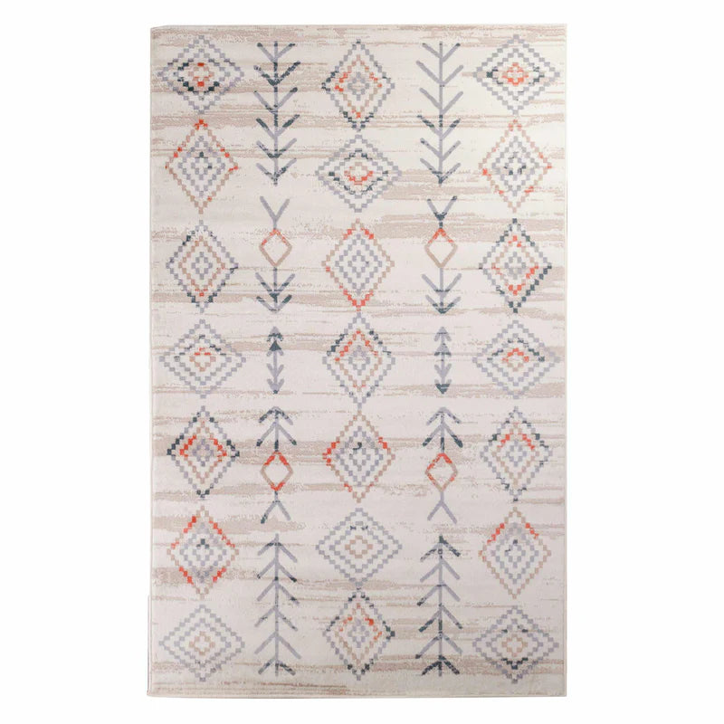 Southwestern Geometric Tribal Indoor Area Rug - Non-Slip Bohemian Runner Rug for Living Room, Bedroom & Entryway Decor