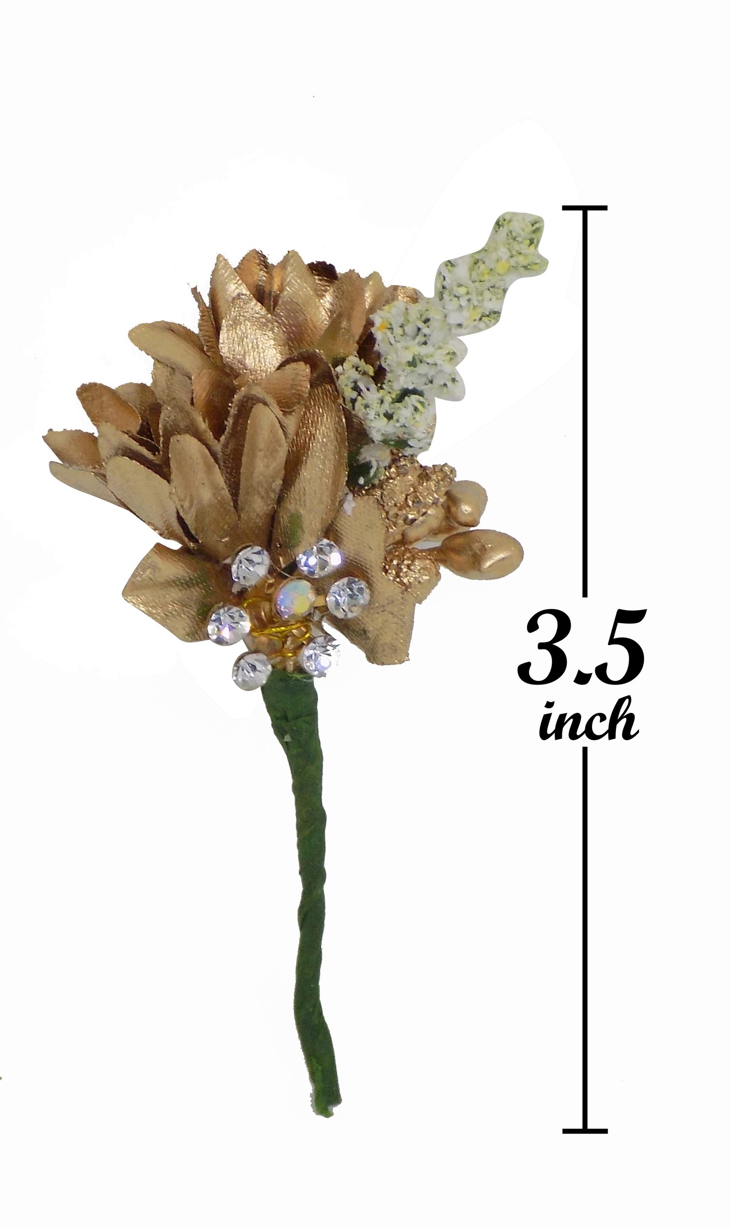 Elegant Golden Artificial Flower Hair Pins for Women - 5-Piece Set for Buns, Updos & Special Occasions | AASA Fashion Hair Accessories