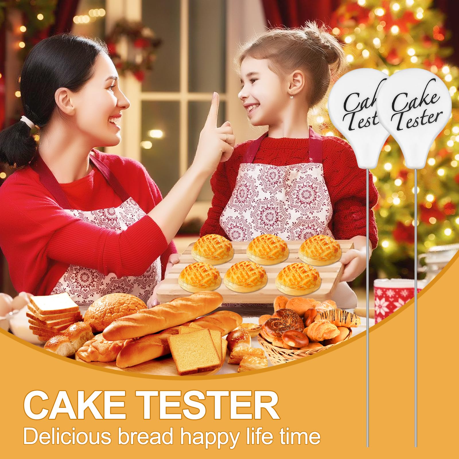 Stainless Steel Cake Tester Kit - 2 Pack 7.5 Inch Baking Doneness Testers for Cakes, Breads & Pastries | Essential Kitchen Baking Tools for Perfect Desserts Every Time