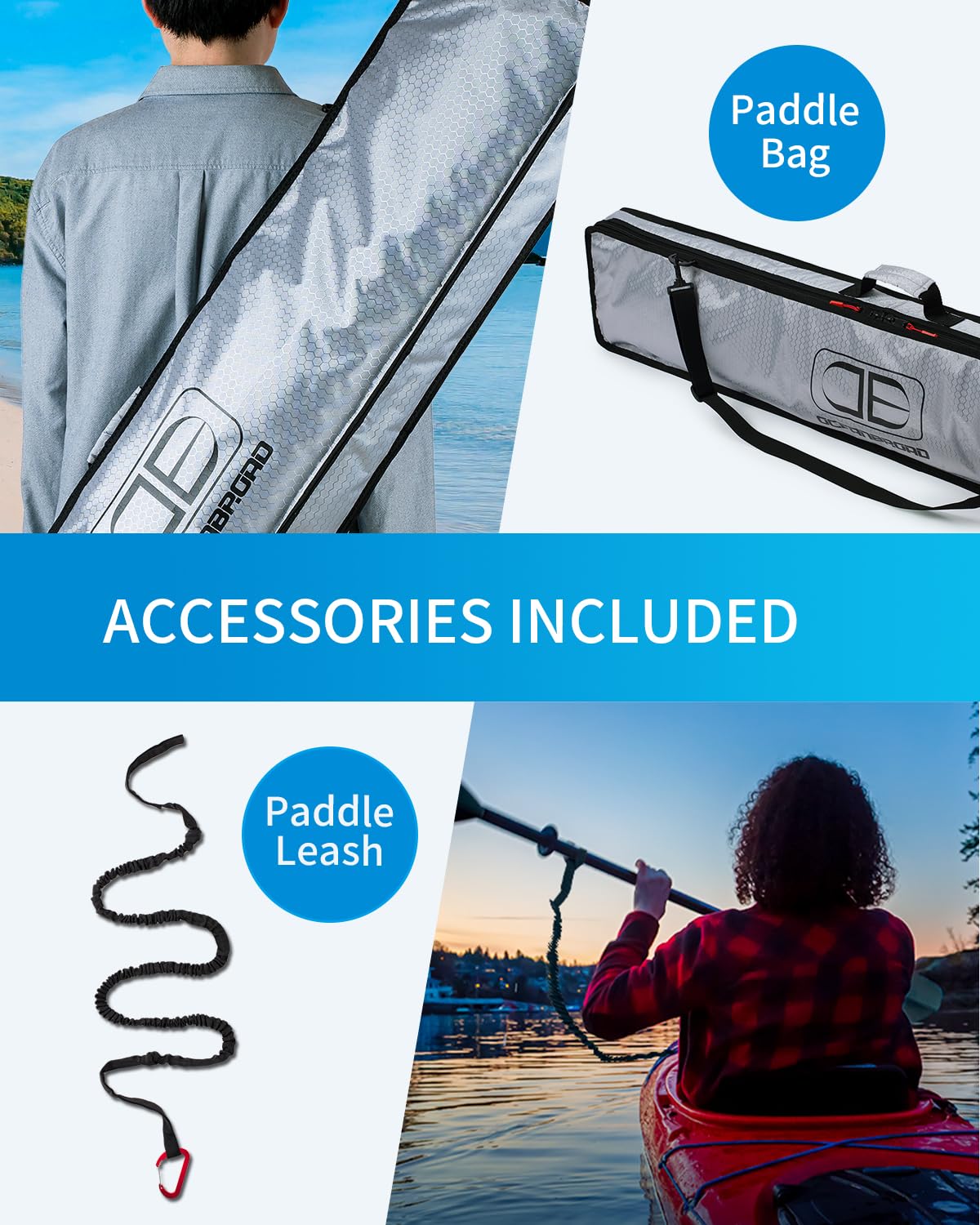 Premium Full Carbon Fiber Adjustable Kayak Paddle - 2-Piece Lightweight Design with Paddle Bag & Leash for Kayaking, Canoeing, and Water Sports Adventures