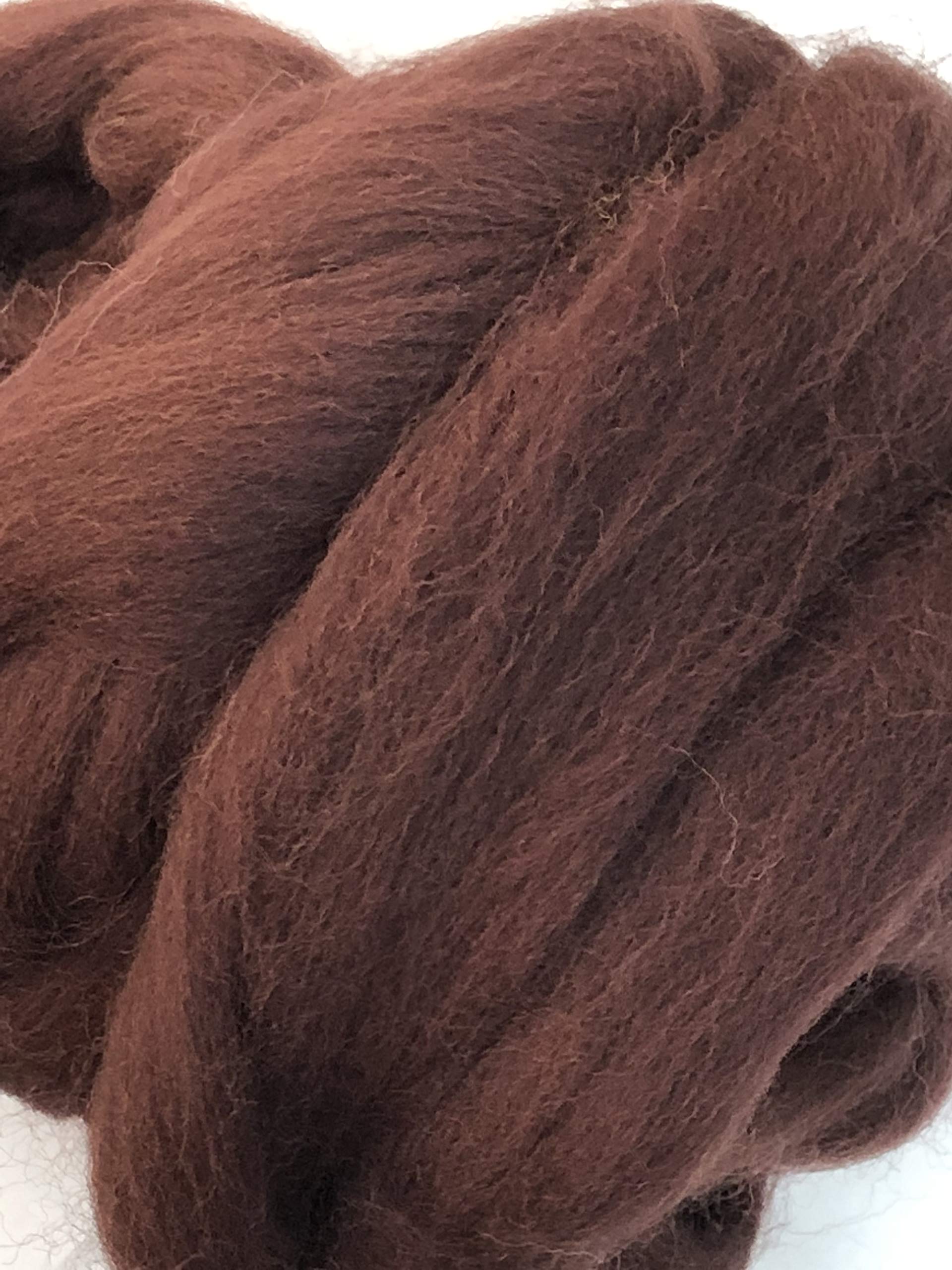 Premium 4lb Dark Chocolate Brown Merino Wool Roving Fiber for Spinning & Felting | Handmade in USA | Perfect for DIY Yarn Making, Knitting, and Craft Projects