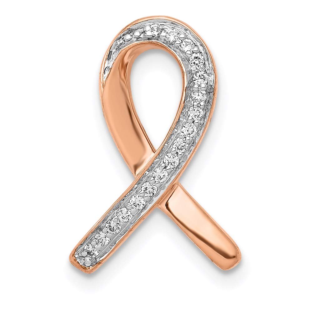 14K Rose Gold Diamond Slide Pendant Necklace - Elegant Dainty Chain for Women - Perfect for Valentine's Day, Anniversary & Special Occasion Gifts