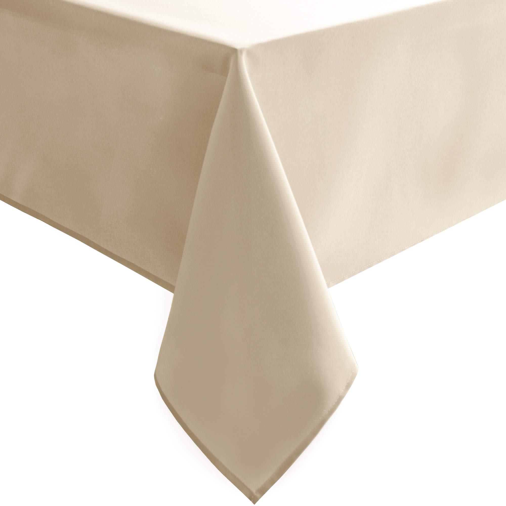 Waterproof Spillproof Square Tablecloth 60 x 60 Inches - Washable Beige Fabric Table Cover for Dining Room, Kitchen, Party & Outdoor Picnic | Perfect for Holiday Gatherings, BBQ Events and Daily Dining Protection