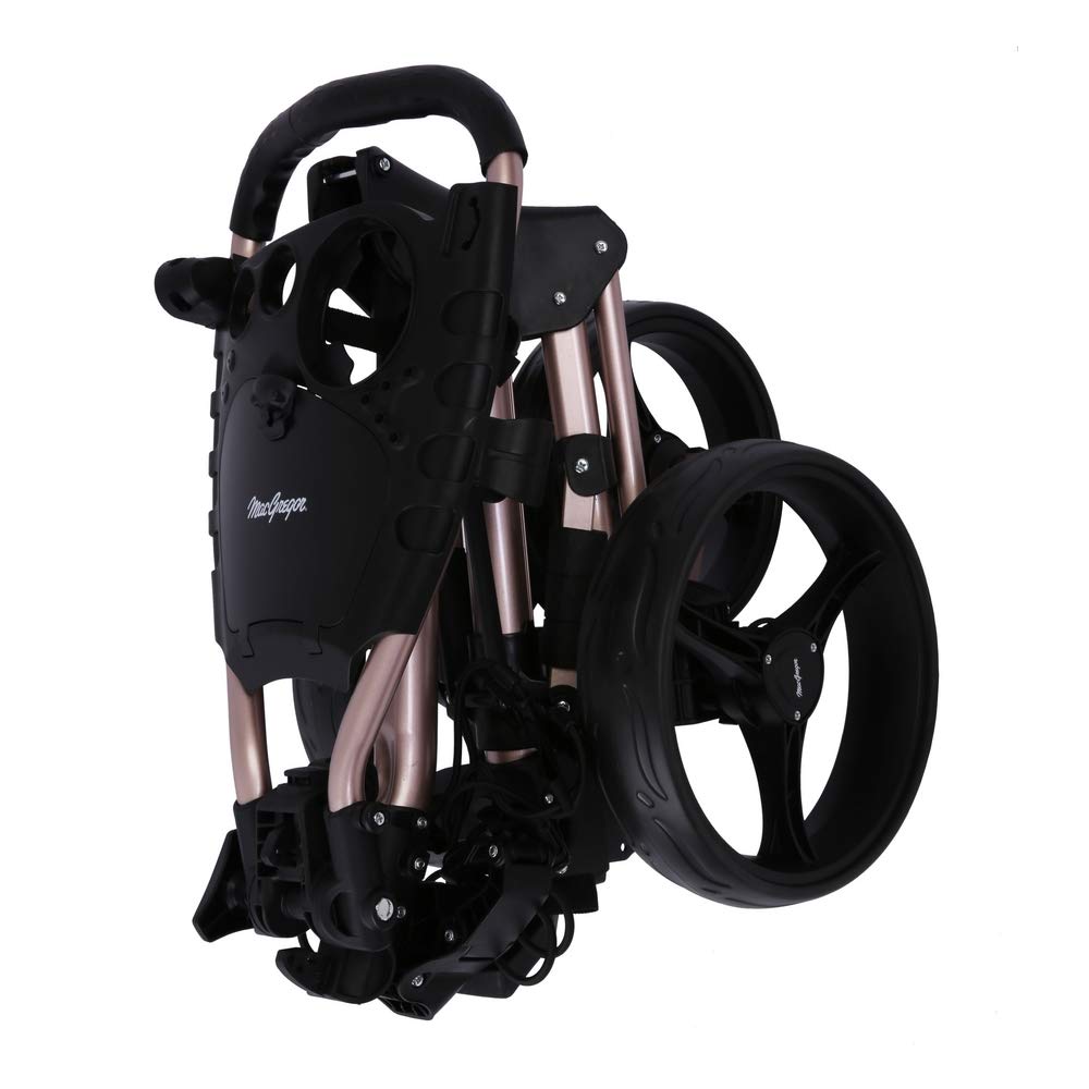 MacGregor Titanium MacTec 3 Wheel Folding Golf Cart with Umbrella Holder - Lightweight Push Cart for Golfers - Perfect for Golf Courses, Tournaments & Outdoor Practice