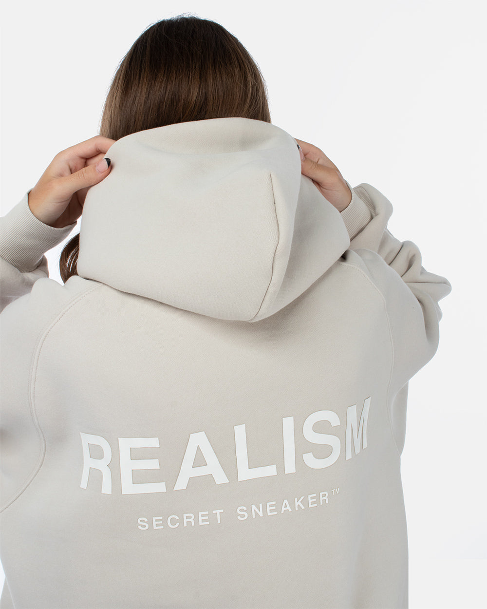 SSS Realism Back Logo Hoodie - Wheat Color Pullover Sweatshirt for Men & Women | Casual Streetwear, Loungewear, and Winter Fashion