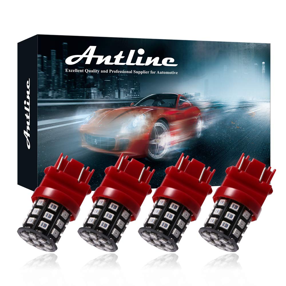 3157 3156 3057 4157 3056 LED Bulbs - Super Bright 600 Lumens, 12-24V Red LED Replacement Bulbs for Backup Reverse Lights, Tail Brake Lights, Turn Signal Lights (Pack of 4) - Perfect for Trucks, SUVs, Cars, and Motorcycles