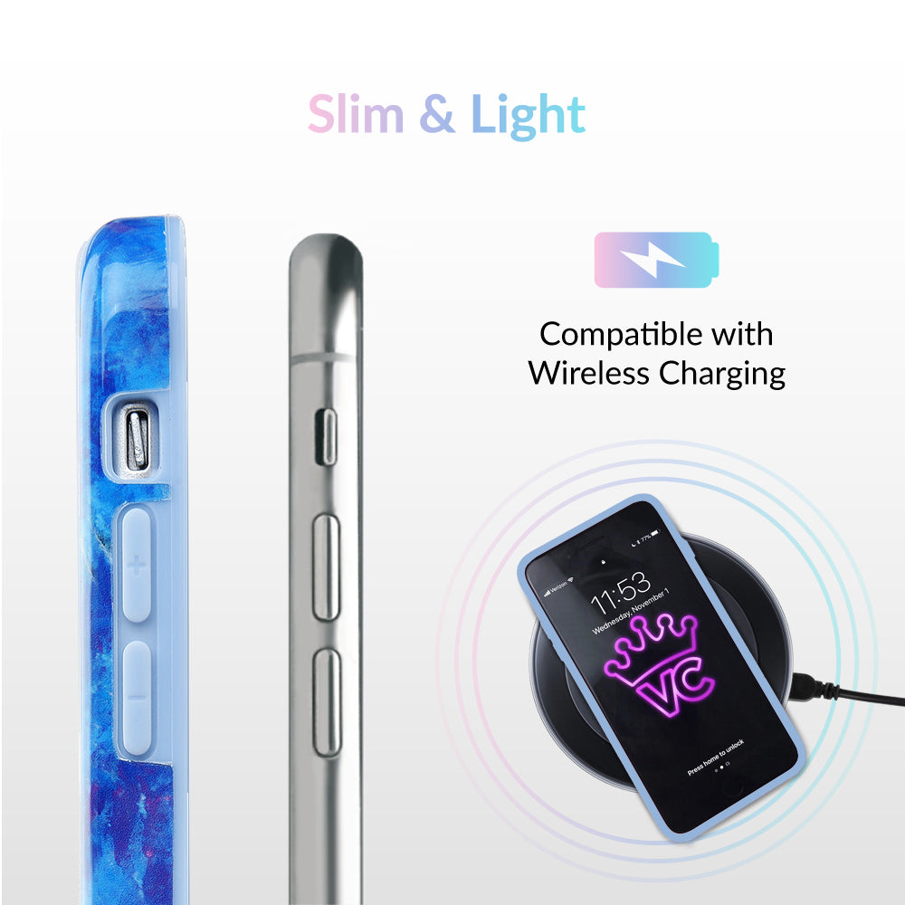 Premium Blue Opal iPhone Case - Shatterproof Protective Cover with Slim Fit Design for iPhone 13/14/15 Pro Max - Perfect for Everyday Use, Travel & Outdoor Activities