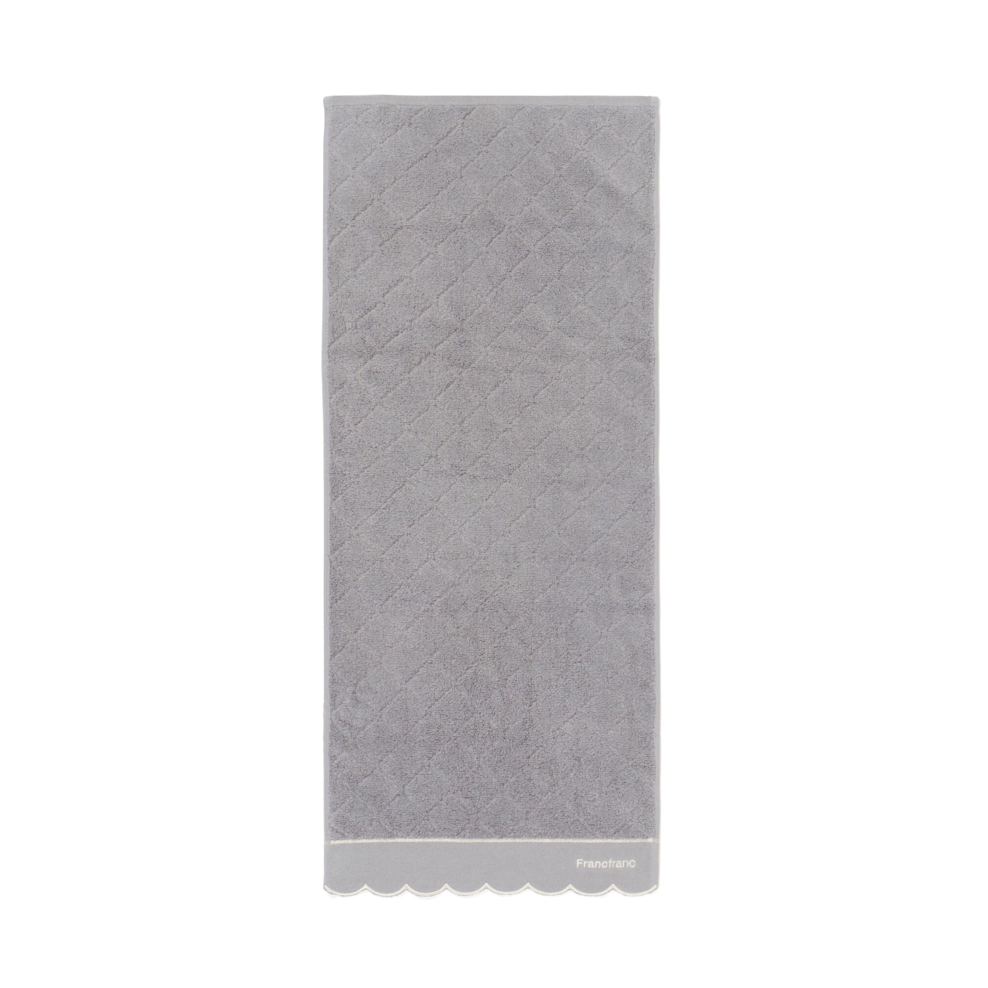 Antibacterial & Deodorizing Scallop Edge Face Towel - Soft Grey Bath Towel for Spa, Gym & Travel | Quick-Dry & Hypoallergenic