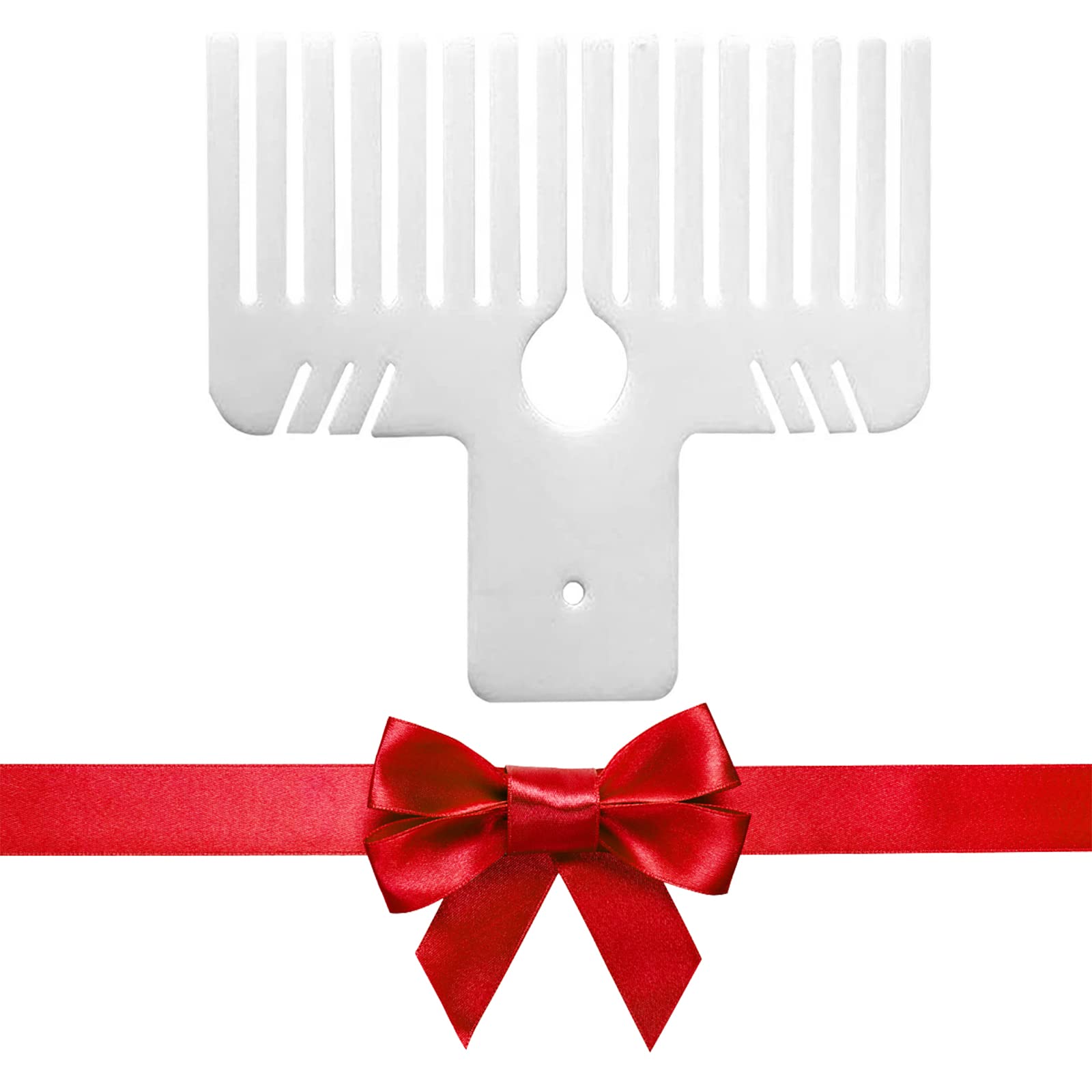 Plastic Bow Maker Tool Kit - DIY Gift Bow Maker Comb for Handmade Hair Bows, Wrist Corsages, Holiday Wreaths & Home Decor - Perfect for Christmas Gifts, Wedding Decorations & Craft Projects