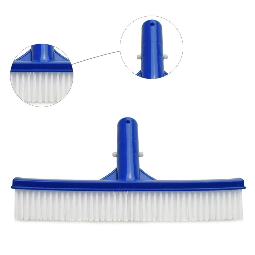10 Inch Swimming Pool Brush - Heavy Duty Wall & Ground Cleaning Tool for Dirt, Moss, and Algae Removal | Perfect for In-Ground & Above Ground Pools (Blue)