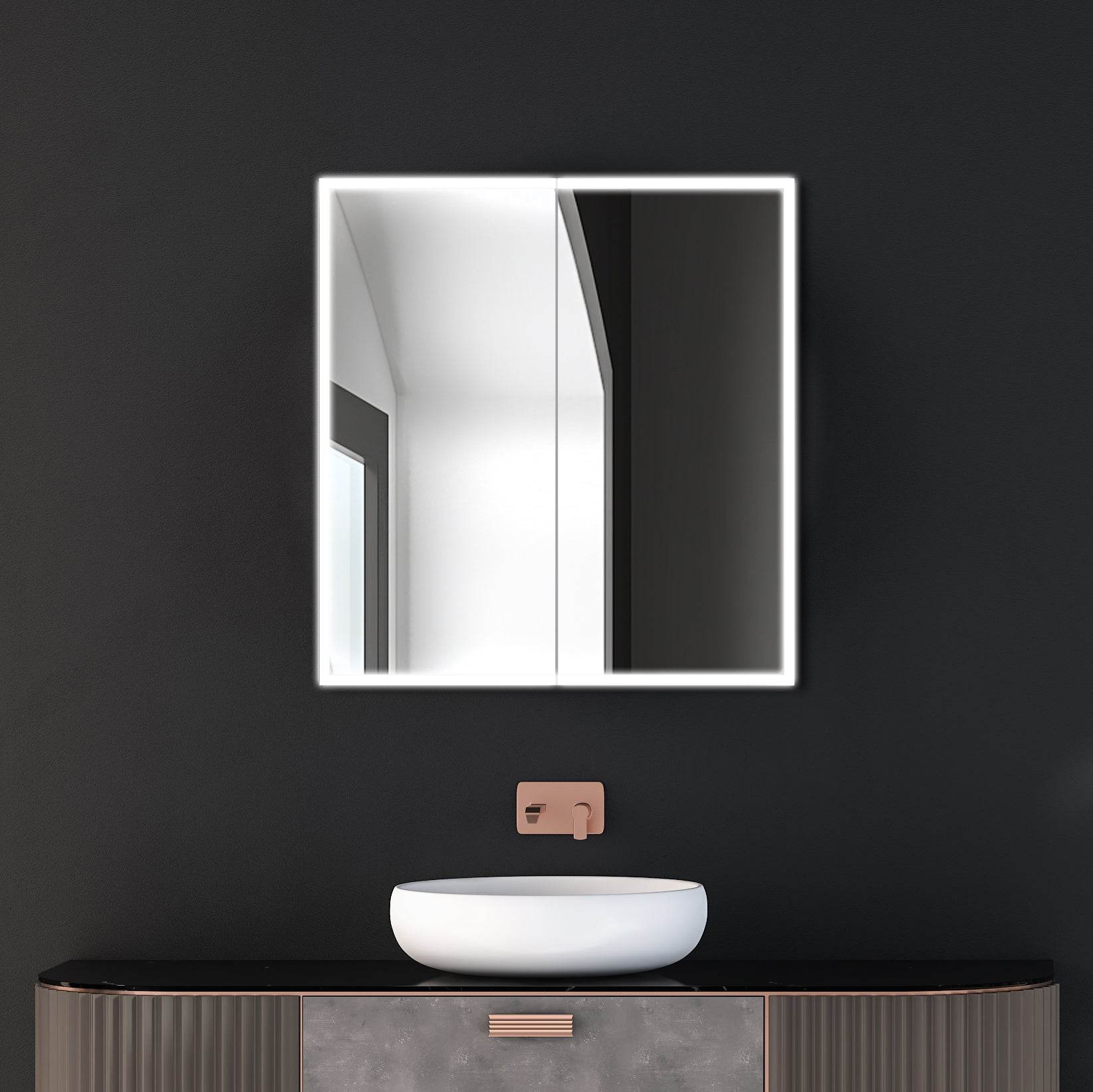 Dhalia LED Bathroom Medicine Cabinet with Defogger & 3X Magnifying Mirror - 5 Size Options for Vanity, Makeup, and Bathroom Storage