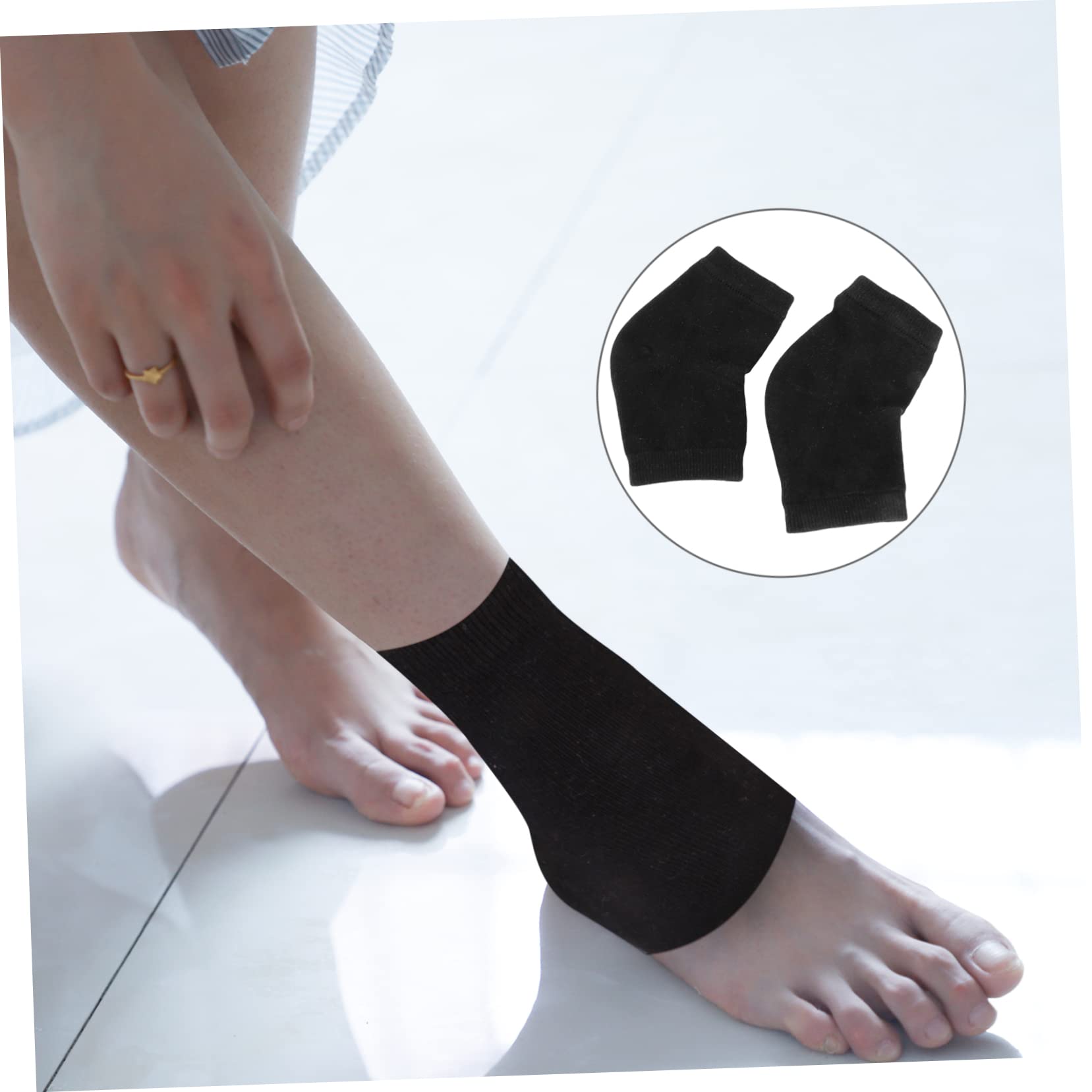 DOITOOL Gel Heel Socks for Cracked Feet - 2 Pairs, Men & Women - for Home & Sleep