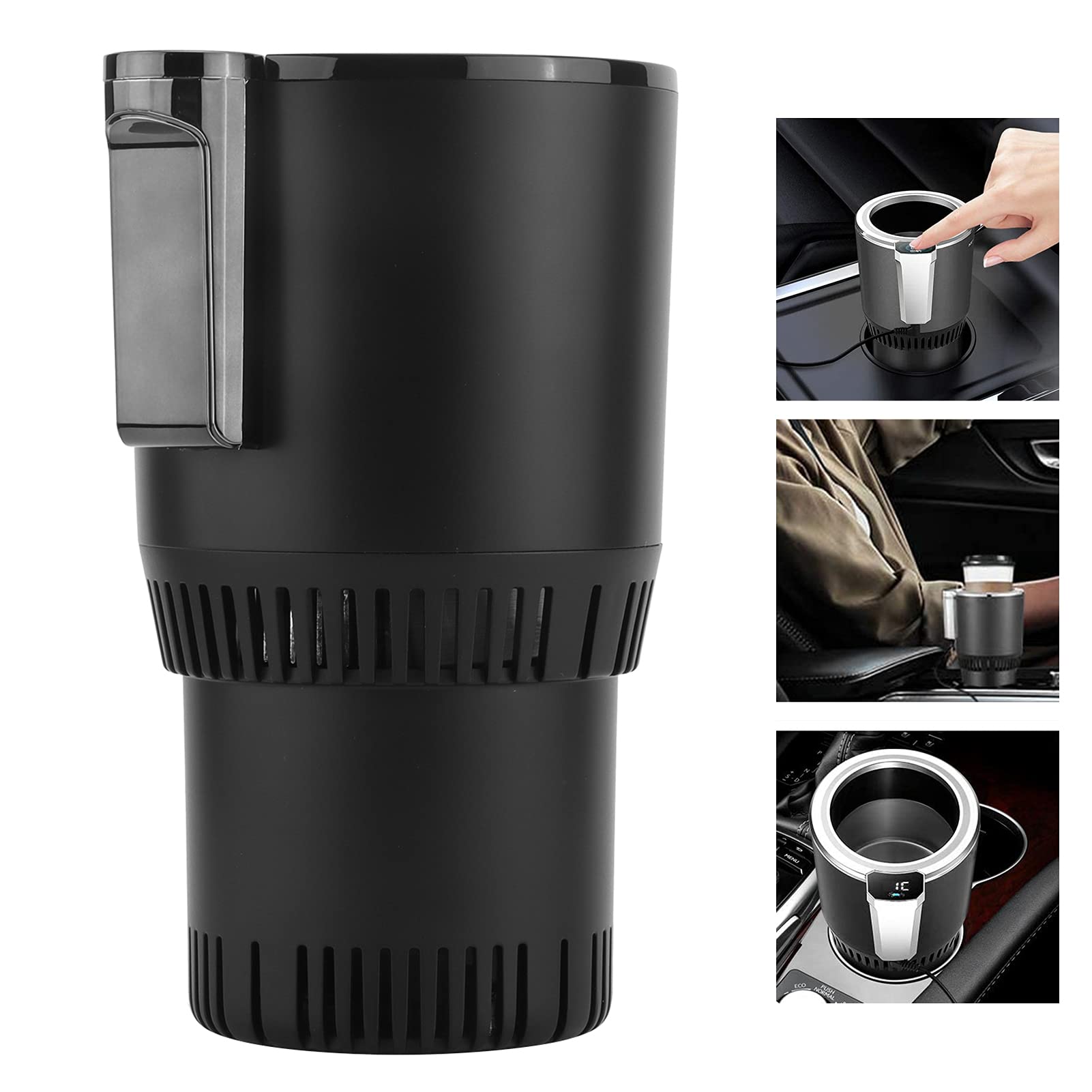 2-in-1 Smart Car Cup Holder Cooler & Warmer - Auto Drink Holder for Heating & Cooling Beverages - Perfect for Coffee, Tea & Cold Drinks on Road Trips & Commutes