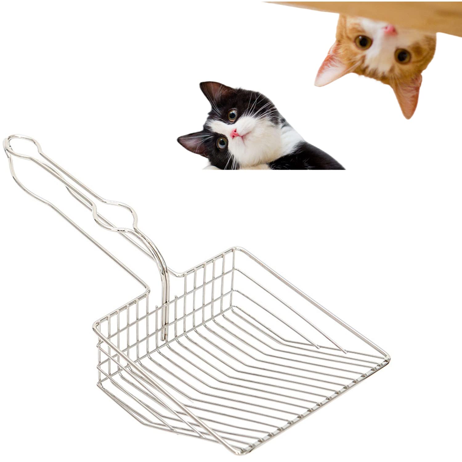 Stainless Steel Cat Litter Scoop - Durable Metal Poop Scooper for Fast Sifting & Deep Cleaning