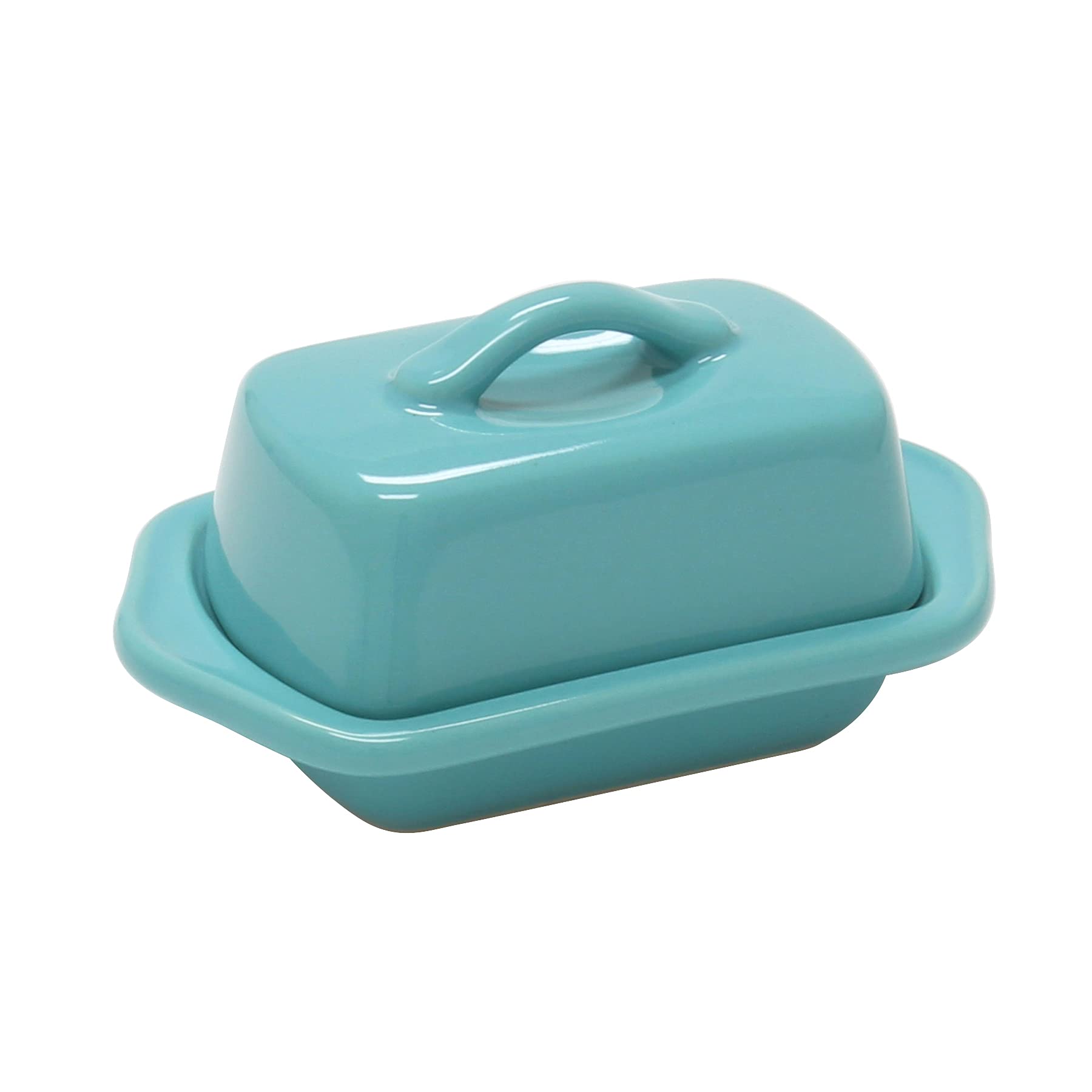 Chantal Aqua Blue Ceramic Mini 5 Inch Butter Dish - Perfect for Kitchen, Dining Table & Gift Giving | Keeps Butter Fresh & Spreadable