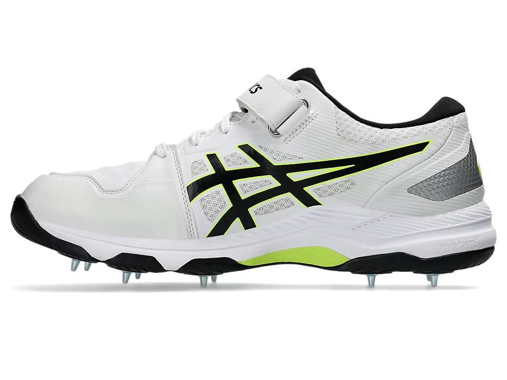 ASICS Speed Menace FF Cricket Shoes for Men - White/Black Metal Spikes - Lightweight & Durable for Competitive Matches & Training