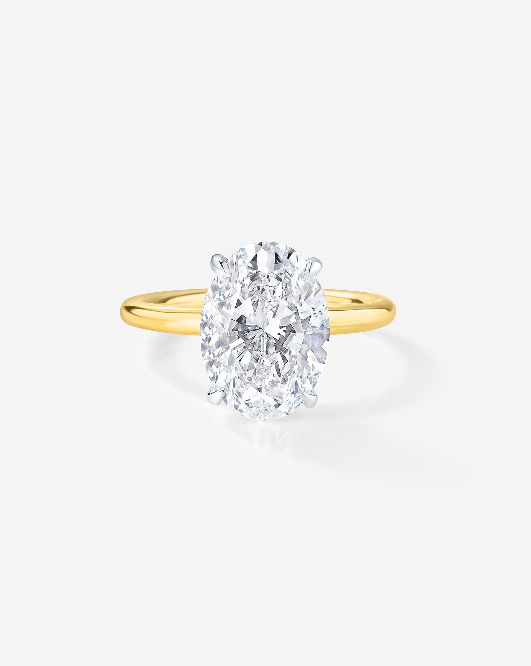 3.52 Carat Lab Grown Oval Diamond Solitaire Engagement Ring with Hidden Halo Setting - Perfect for Proposals, Anniversaries & Special Occasions