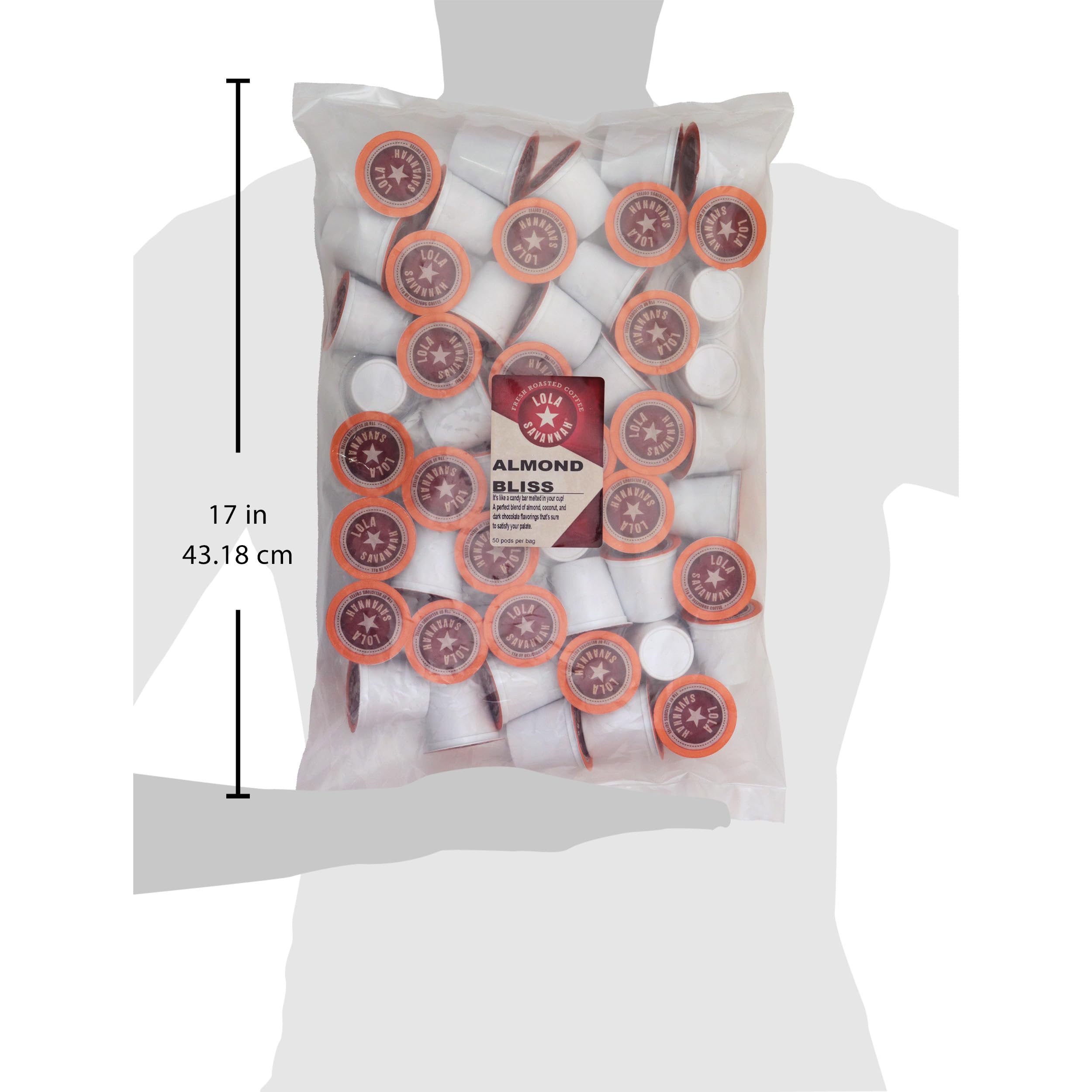 Lola Savannah Almond Bliss Caffeinated Coffee Pods - 50 Count, Flavored Coffee Pods for Keurig & Nespresso Machines | Perfect for Home, Office & Gifting