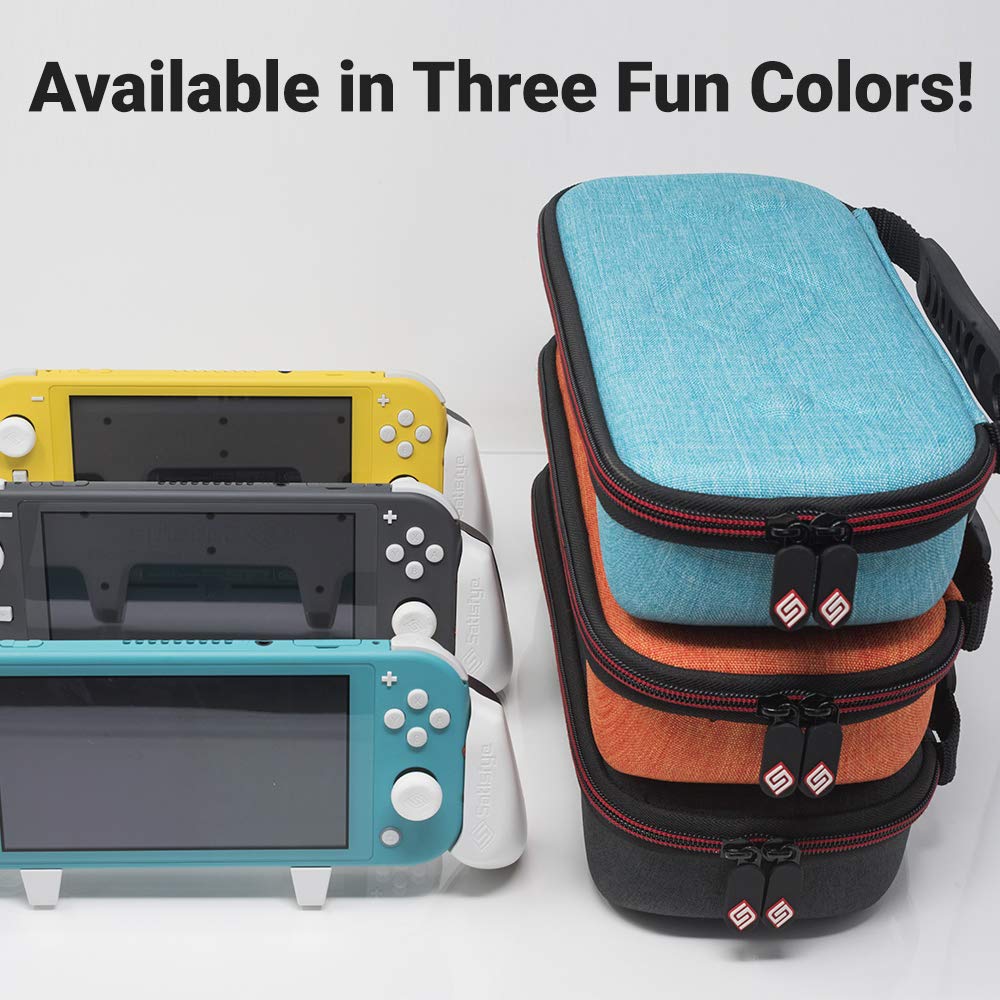 Satisfye ZenGrip Go Slim Bundle for Nintendo Switch Lite - Portable Grip Lite & Slim Case with Bonus 2 Gray Thumbsticks | Perfect for Travel, Gaming On-The-Go & Enhanced Handheld Play