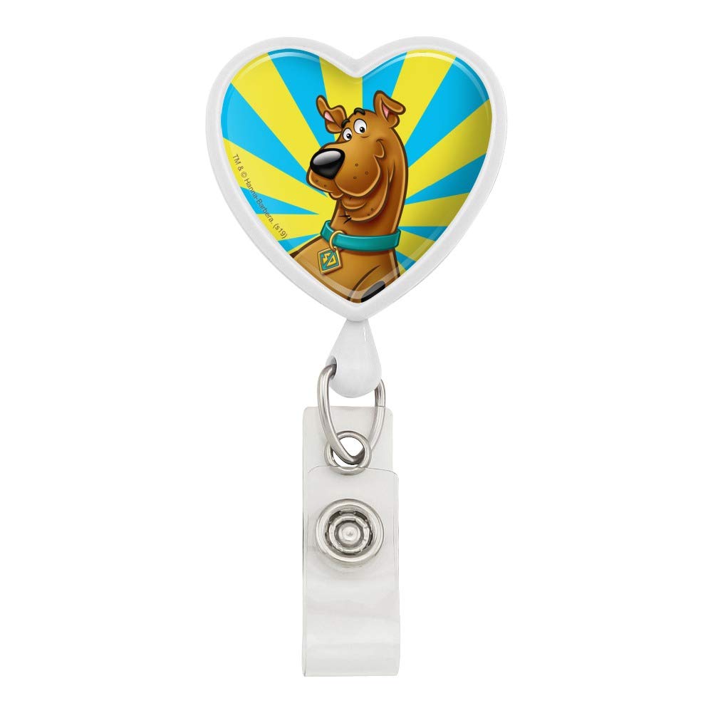 Scooby-Doo Character Heart Lanyard with Retractable Reel - Badge ID Card Holder for Work, School, and Events - Perfect for Teachers, Nurses, and Office Professionals