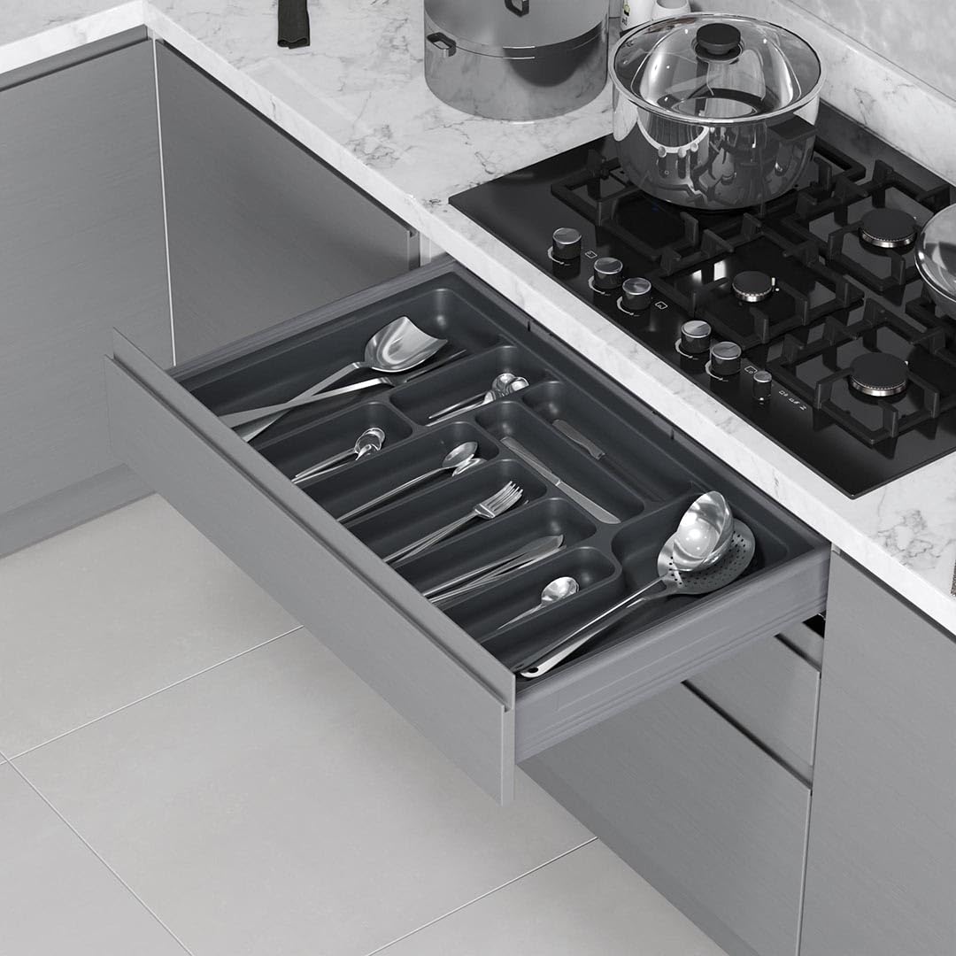 FITTINGSCO Plastic Cutlery Tray Organizer for Kitchen Drawers - Adjustable Dividers, Multiple Sizes & Configurations - Perfect for Utensil Storage in Restaurants, Homes & RVs