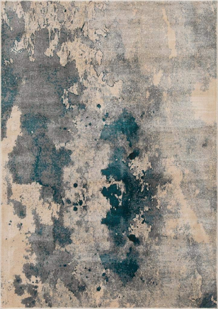 LUXE WEAVERS Abstract Blue 8x10 Area Rug - Soft Modern Boho Rug for Living Room, Bedroom & Office - Non-Slip Comfortable Floor Covering