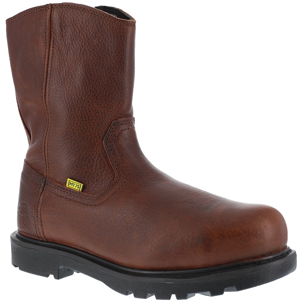 Iron Age Men's Hauler 10-Inch Wellington Electrical Hazard Composite Toe Work Boots - Brown Safety Shoes for Construction, Warehouse & Outdoor Work