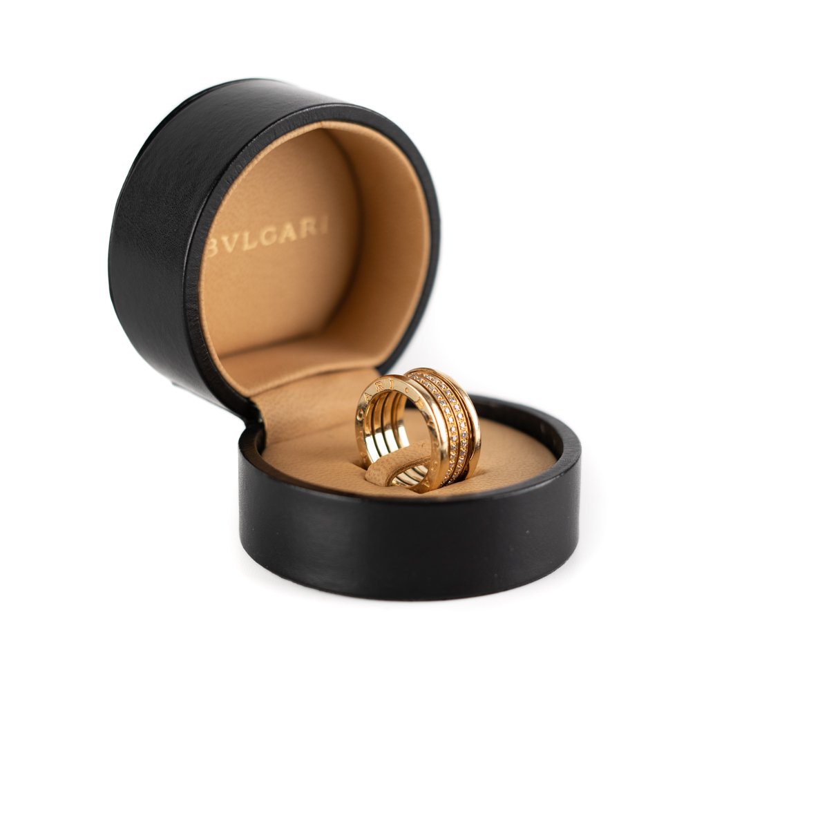 Bvlgari 18k Yellow Gold Diamond Ring for Women - Size 58 - Luxury Jewelry for Engagement, Anniversary & Special Occasions