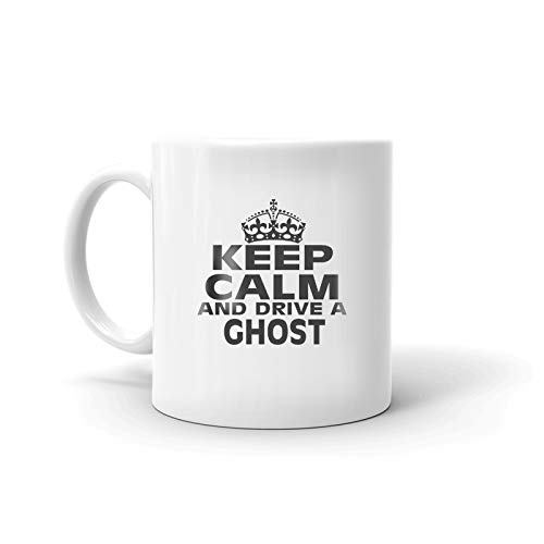 Rolls-Royce Ghost Keep Calm and Drive Ceramic Coffee Mug - 11oz Elegant Office Tea Cup with Premium Gift Box - Perfect for Car Enthusiasts & Luxury Lovers