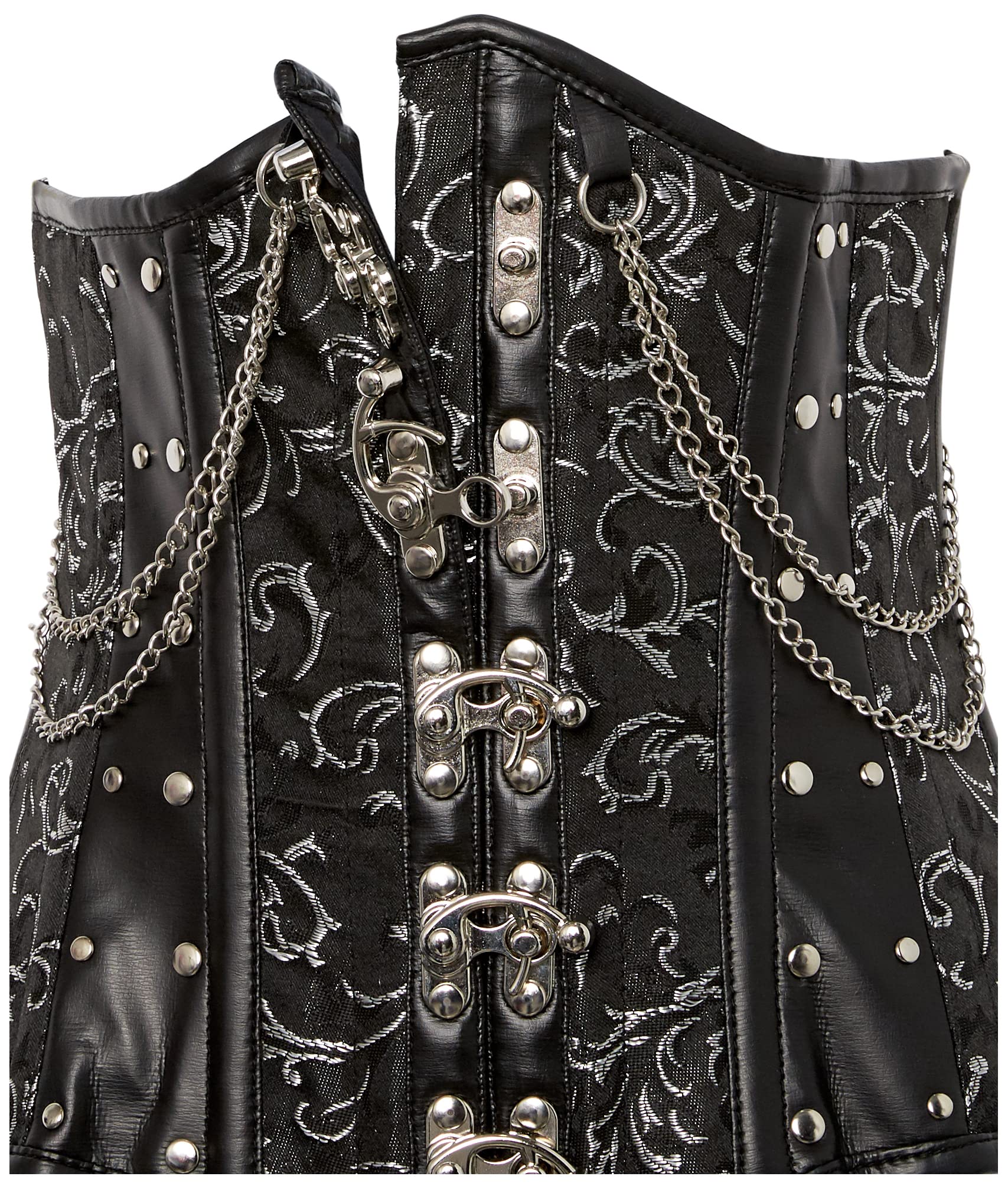 Steel Boned Underbust Corset for Women with Chains & Clasps | Daisy Corset | Waist Training, Gothic Fashion & Burlesque Outfits