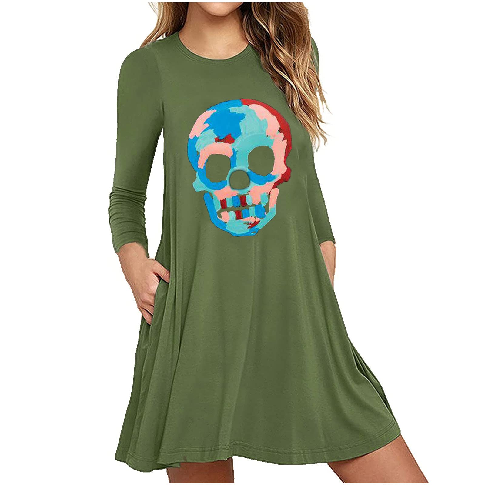 Vintage Halloween Dresses for Women - Long Sleeve Flowy Witch Costume with Lace Details | Gothic Midi Dress for Halloween Parties, Cosplay & Themed Events