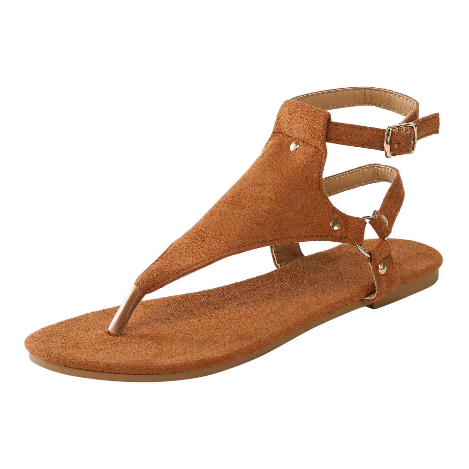 Women's Black Thong Sandals - Flat Open Toe Beach Shoes with Adjustable Buckle Strap | Perfect for Summer, Vacation, Poolside & Casual Outings