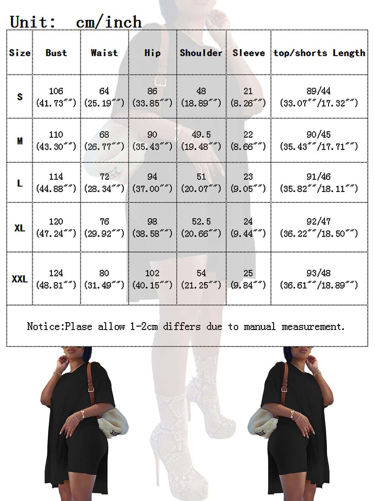 QFMQKPI Women's 2-Piece Casual Outfit - V-Neck Side Split Top & Shorts Set | Summer Tracksuit for Lounge, Gym & Streetwear | Comfortable Athleisure Wear
