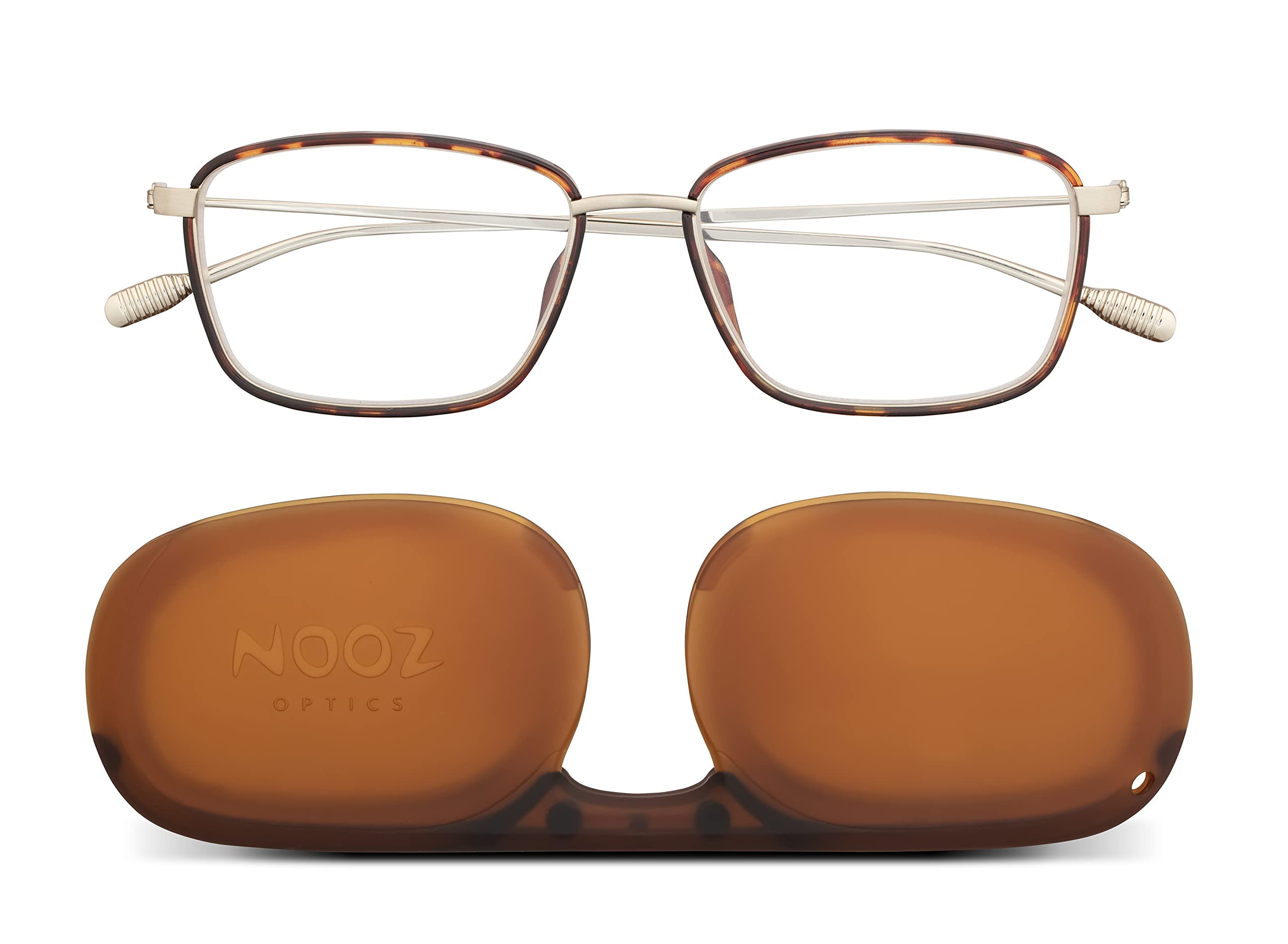 NOOZ Optics Anti Blue Light Reading Glasses for Women & Men - Lightweight Computer Glasses with FARO DUAL Rectangular Frame & Compact Case - Reduce Eye Strain for Work, Gaming & Screen Time