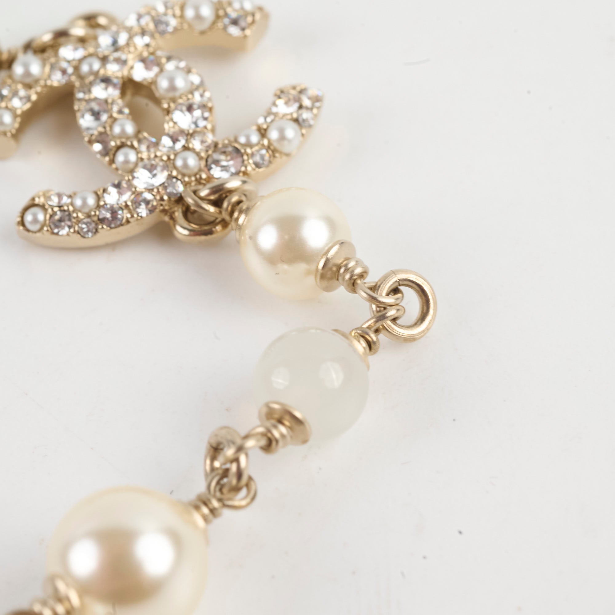 Chanel Long Pearl CC Crystal Necklace - Elegant Luxury Jewelry for Women, Perfect for Parties, Weddings & Special Occasions