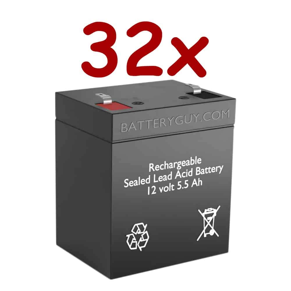 SURT192XLBP Replacement 12V 5.5Ah SLA Rechargeable Battery - High Rate Performance (32 Pack) - Perfect for UPS Backup, Emergency Lighting & Security Systems
