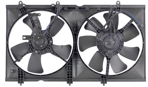 Mitsubishi Lancer Radiator and Condenser Fan Replacement - Compatible with MI3115119 | Engine Cooling System Part for 2008-2017 Lancer Models | Perfect for Summer Driving and Overheating Prevention