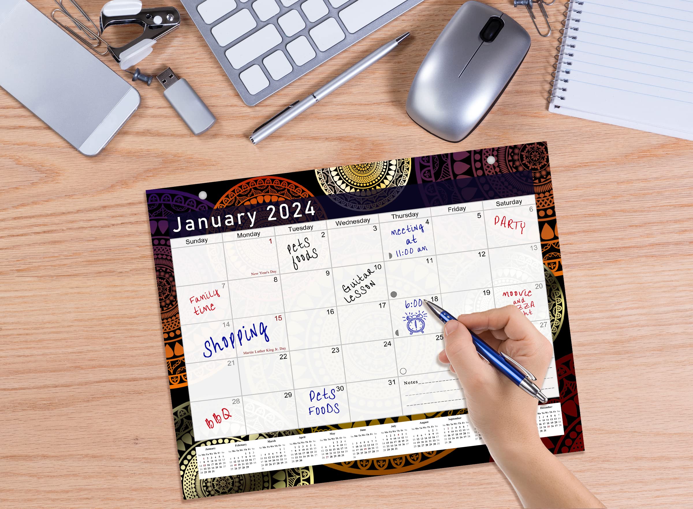 2024-2025 18-Month Magnetic Desk Calendar Planner - Wall & Desktop Organizer with Monthly Layout - Perfect for Office, Home & School Planning (Edition #12)