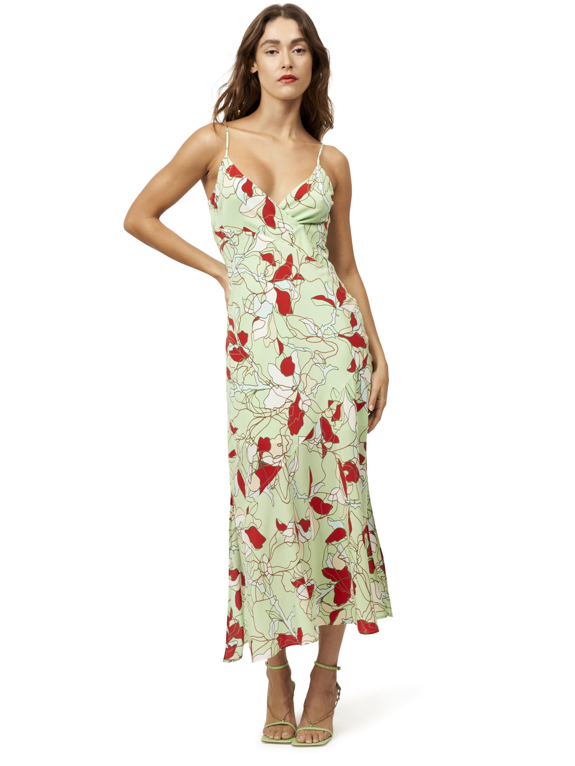 Justine Midi Dress for Women - Elegant Silk Spring & Summer Dress with Flowy Fit | Perfect for Weddings, Cocktail Parties & Office Wear