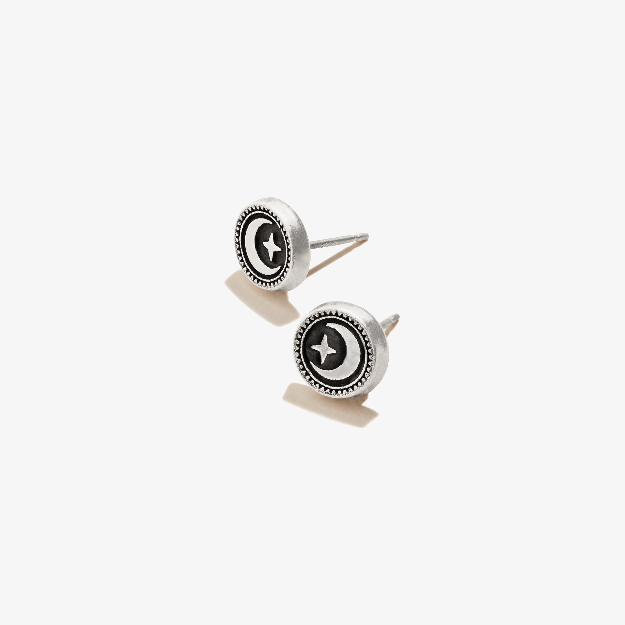Crescent Moon Circle Stud Earrings for Women - Minimalist Silver Hoop Earrings for Everyday Wear - Perfect for Casual, Office & Date Night Outfits