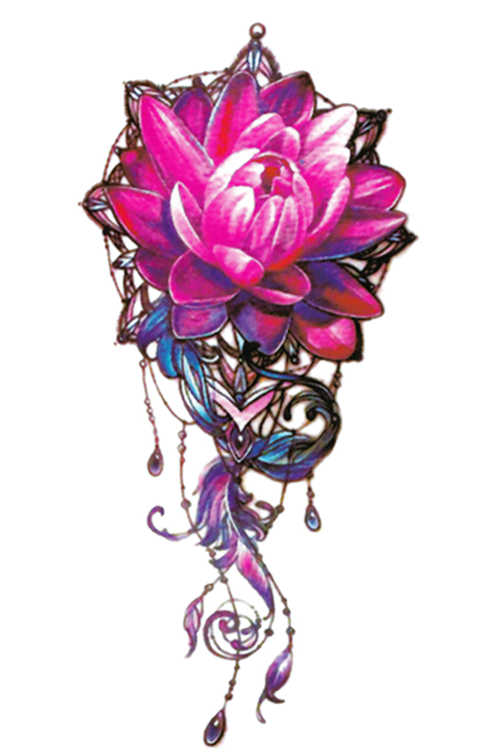 3D Temporary Tattoo Stickers for Men & Women - Waterproof Fake Tattoos with Flowers, Butterflies, Stars & Dark Desire Designs - Realistic Body Art for Adults & Teens (19x9cm) - Perfect for Parties, Halloween, Cosplay & Honeymoon Getaways