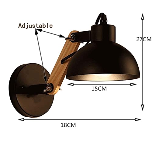 Adjustable Wooden LED Wall Lamp for Reading & Study - Modern Home Office Decor - No Bulb Included - Perfect for Bedroom, Living Room, and Library Lighting
