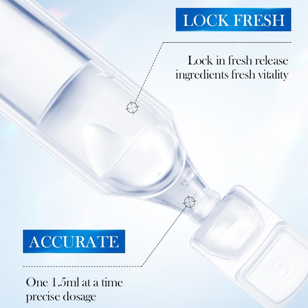 8D Hyaluronic Acid Serum for Face - Anti-Wrinkle Repair Essence with Deep Hydration, Ultra Moisturizing Skincare Vials (15pcs/Box) - Perfect for Dry Skin Care Routine & Night Time Skin Repair