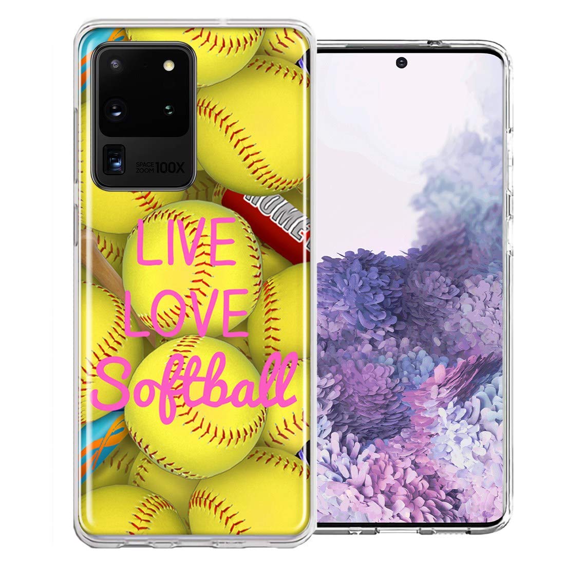 Samsung Galaxy S20 Ultra Softball Case - Durable Double Layer Cover for Sports Fans